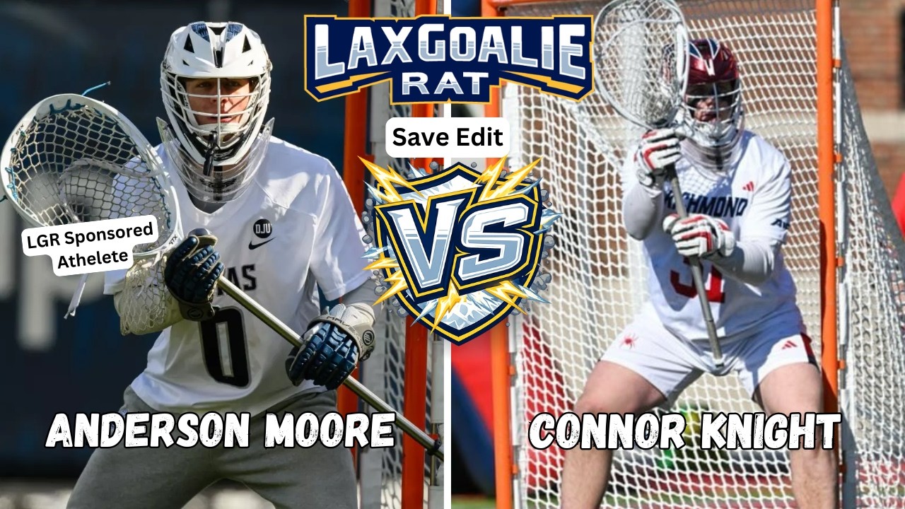 Beauty Triple Save! Anderson Moore (Georgetown) vs. Connor Knight (Richmond) - Lax Goalie Save Edit