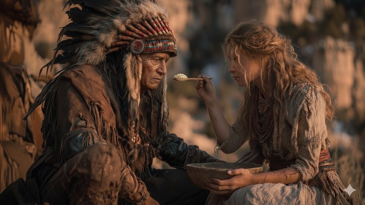 “Please Eat, Sir.” She Whispered to The Lakota Warrior — At Dawn, Drums Answered From Every Hill