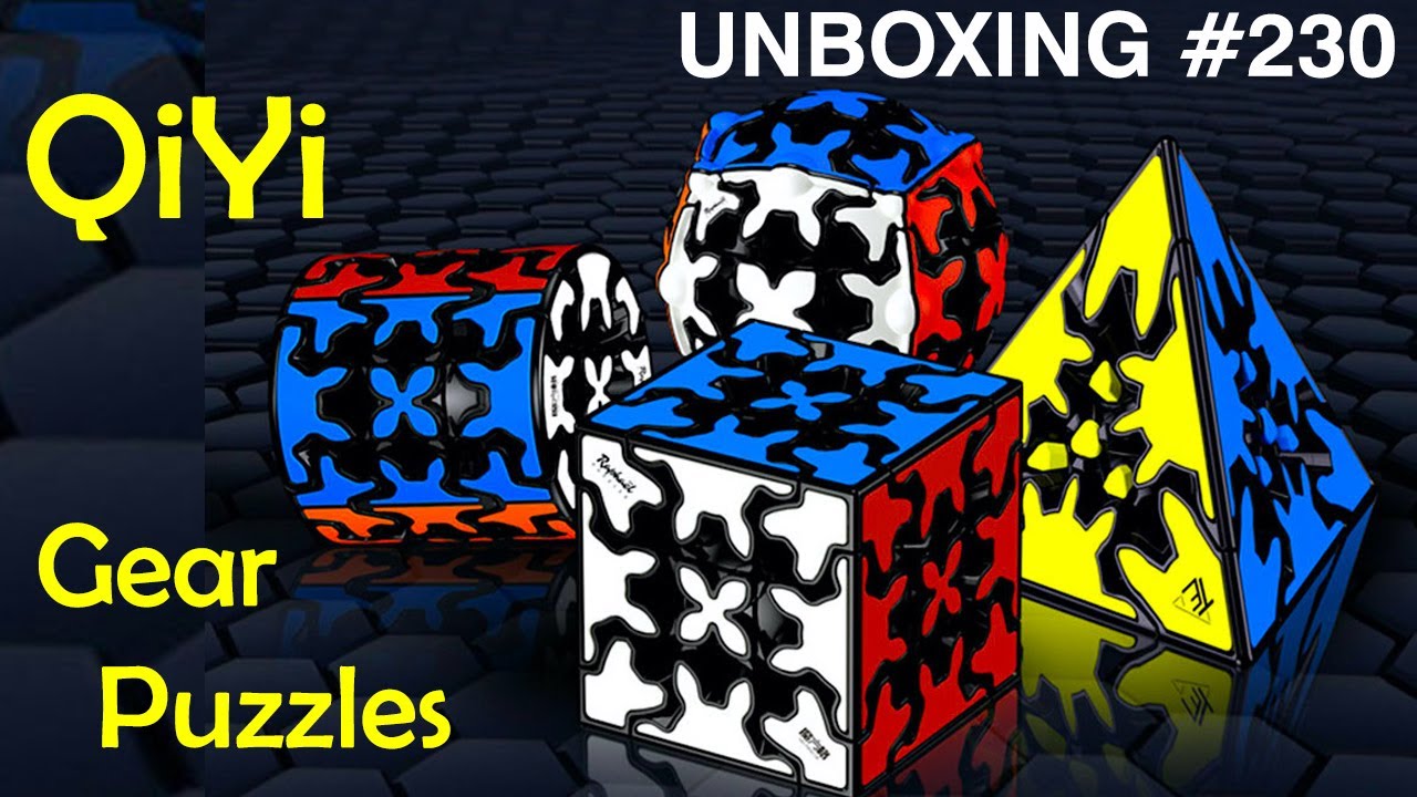 Unboxing №230 QiYi Gear Puzzles - Cube, Cylinder, Ball, Pyraminx
