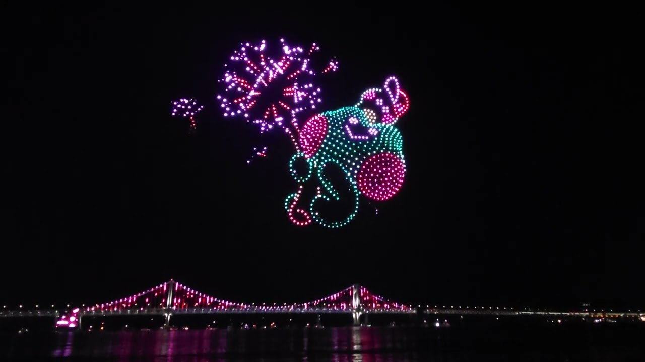 20251227 การแสดงโดรนที่ Gwangalli Beach ปูซาน เกาหลีใต้ #busan #travel #southkorea