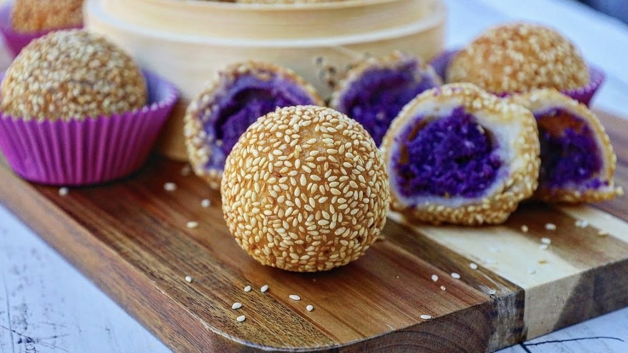Шарики из кунжута с начинкой UBE