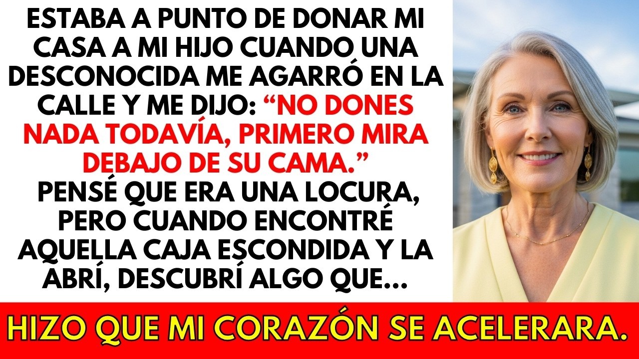 En la calle, una anciana me jaló y me dijo: “No dones la casa a tu hijo, mira debajo de su cama”.