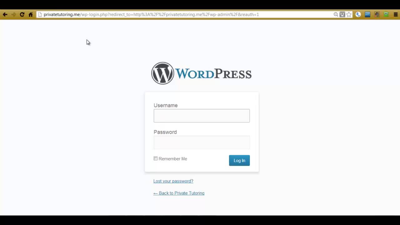 Login to WordPress Admin Panel (wp-admin)