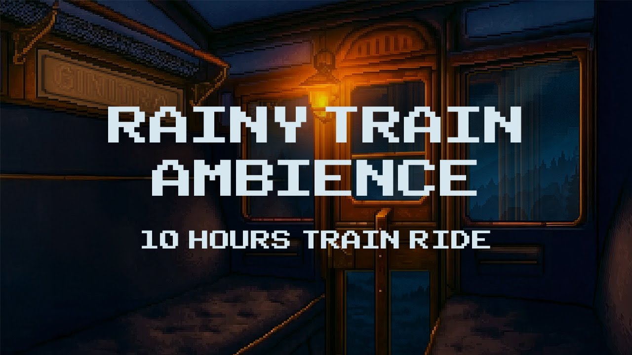 Rainy Pixel Train Ambience | 10h Cozy Pixel Art with Rain & White Noise for Sleep, Study & Relax