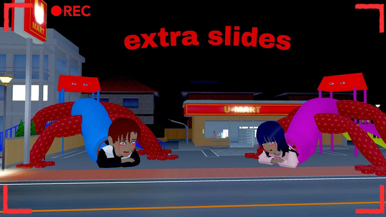 Yuta Mio Terrified After CCTV Records Double Monster Extra Slide 😱 || Sakura school Simulator Horror