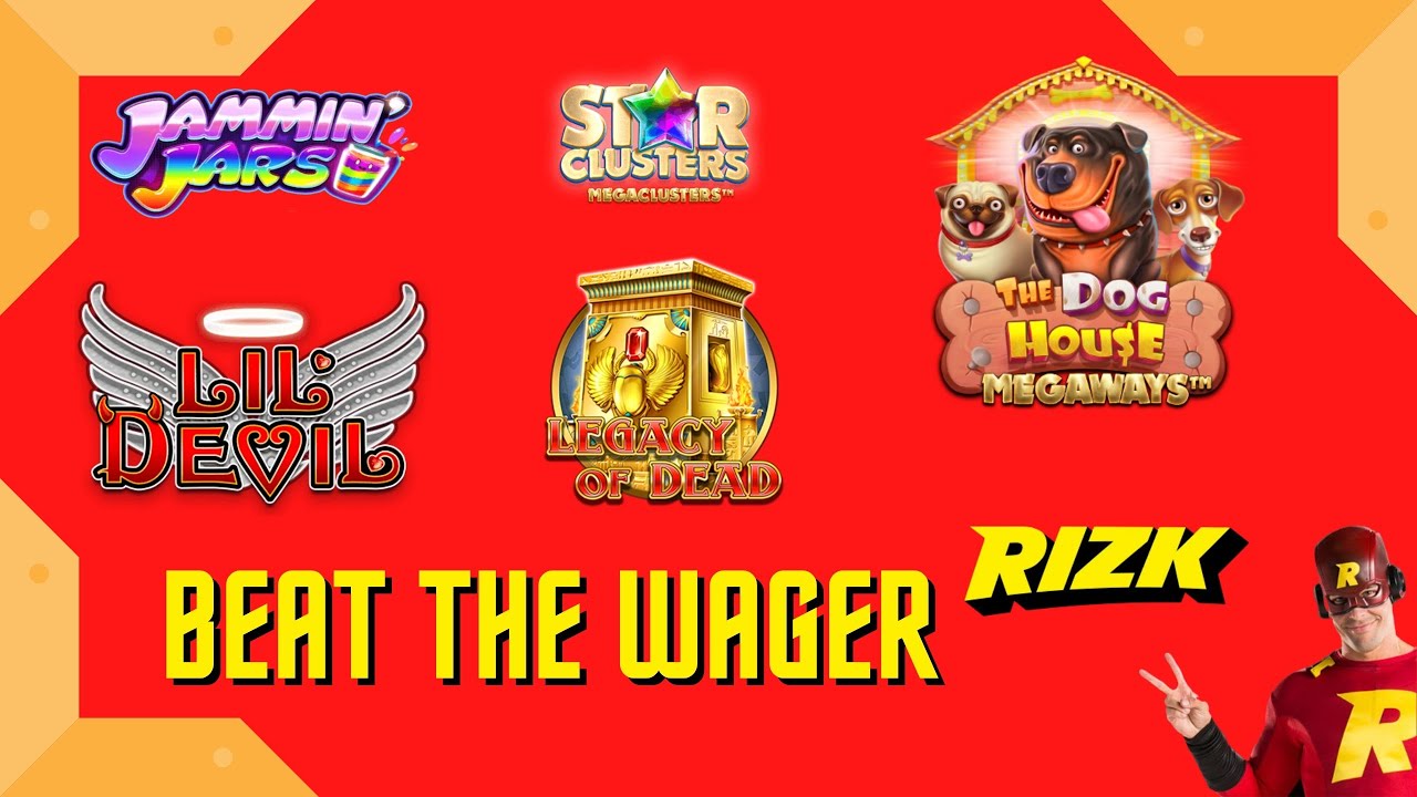 Beat the Wager - Rizk Casino 100% Bonus - Jammin&rsquo; Jars, Razor Shark, The Dog House Megaways & more!