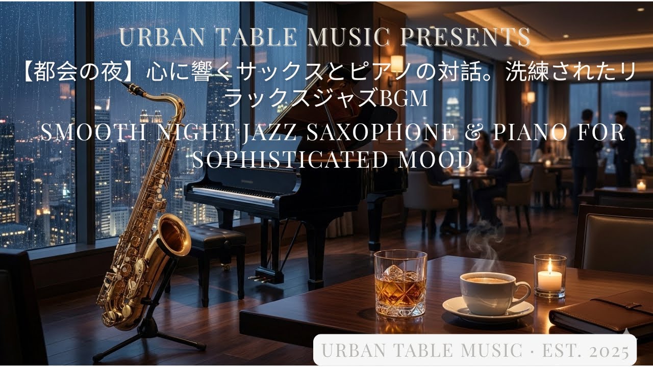 【都会の夜】心に響くサックスとピアノの対話。洗練されたリラックスジャズBGM｜Smooth Night Jazz Saxophone & Piano for Sophisticated Mood