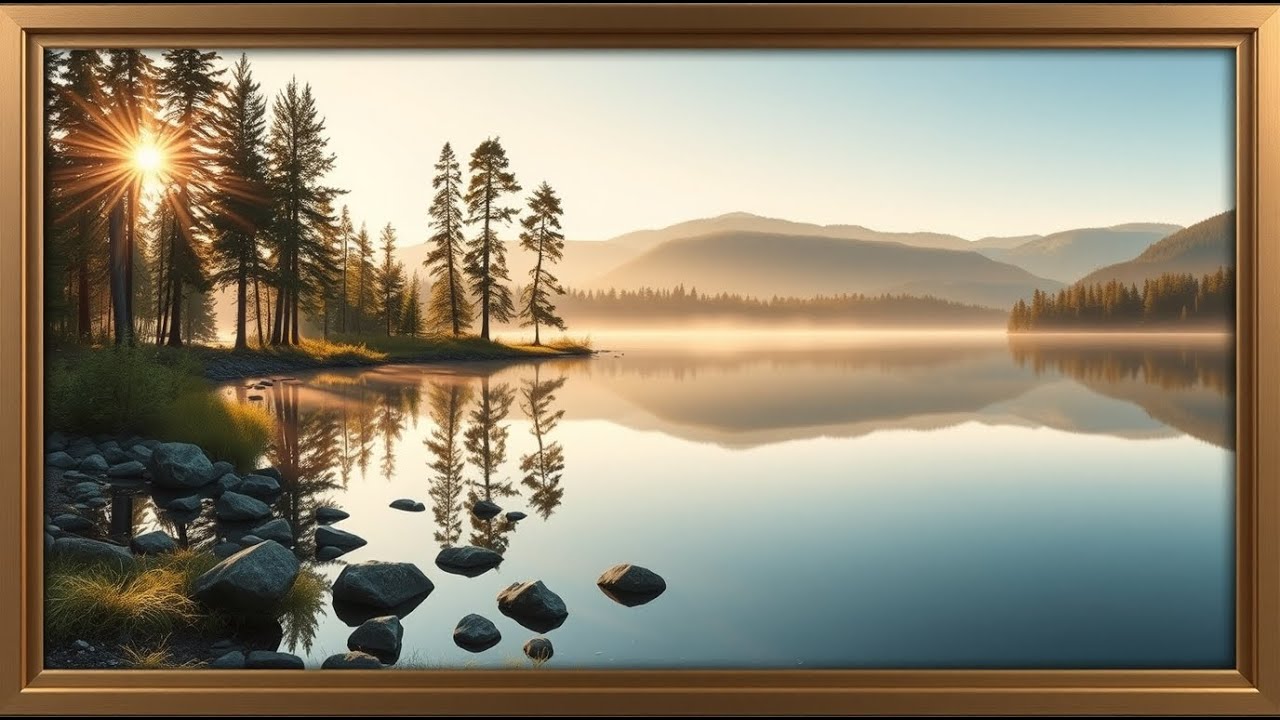 Sophisticated Home Décor | Peaceful Lake Frame TV Art