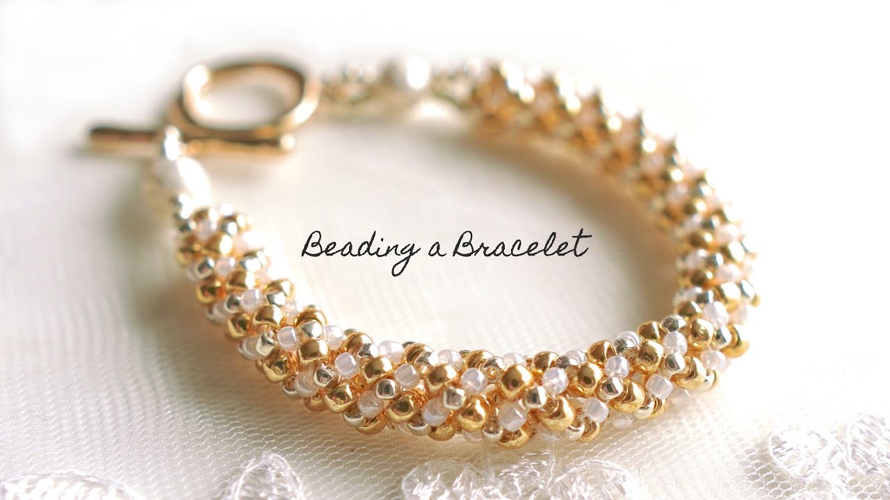 Modified Tubular Chenille Stitch Bracelet｜Beaded Jewelry Making｜Beading Tutorial｜シェニールステッチで編むブレスレット