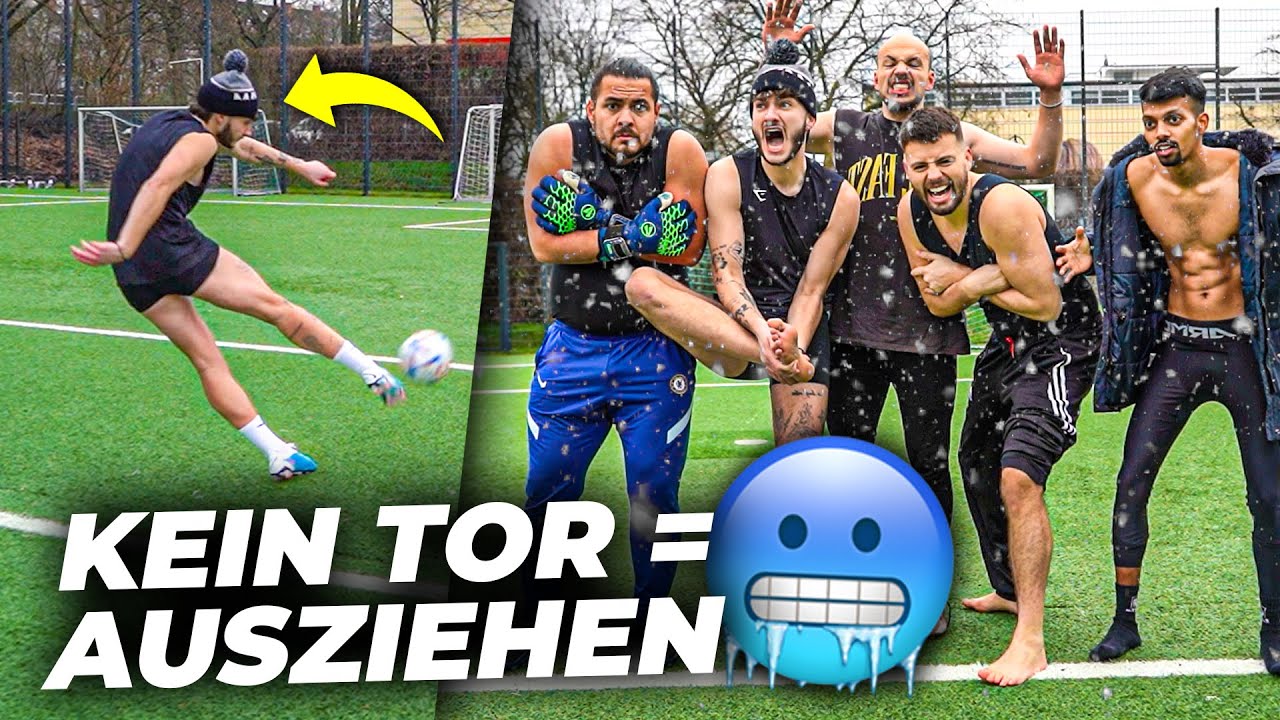 KÄLTESTE FUßBALL CHALLENGE ESKALIERT... *KEIN TOR = AUSZIEHEN*