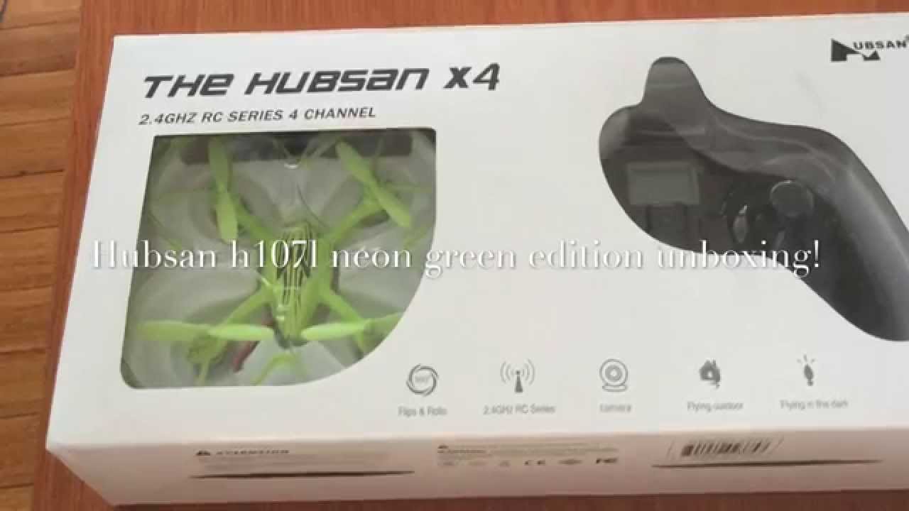 Hubsan x4 h107l green unboxing.