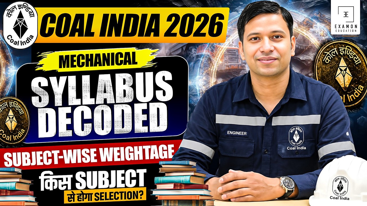 Coal India Recruitment 2026 Syllabus | CIL MT Mechanical Full Strategy by Gaurav Sir
