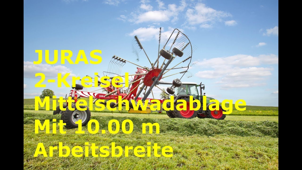 JURAS Zweikreisel Mittelschwadablage mit 10,00 m Arbeitsbreite