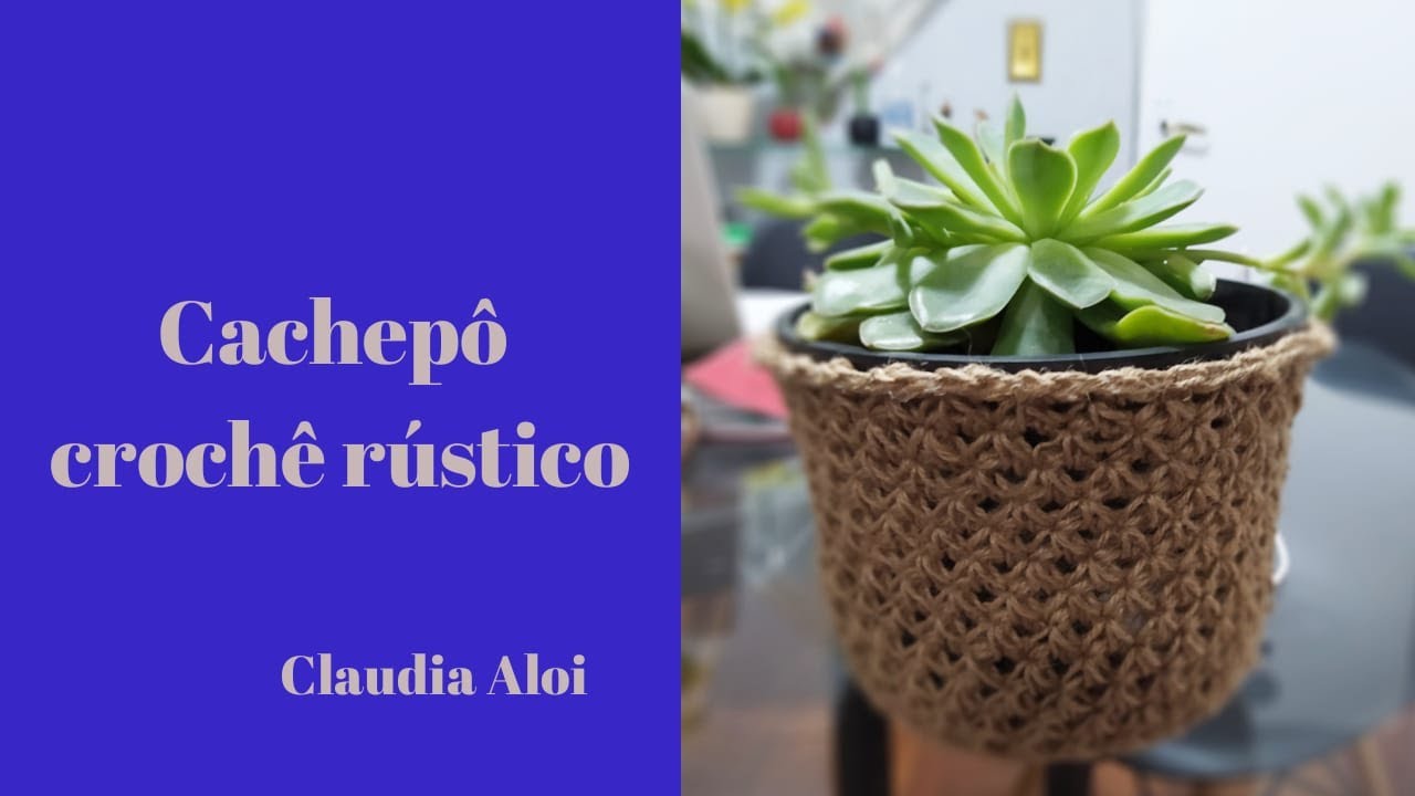 Cachepô em crochet