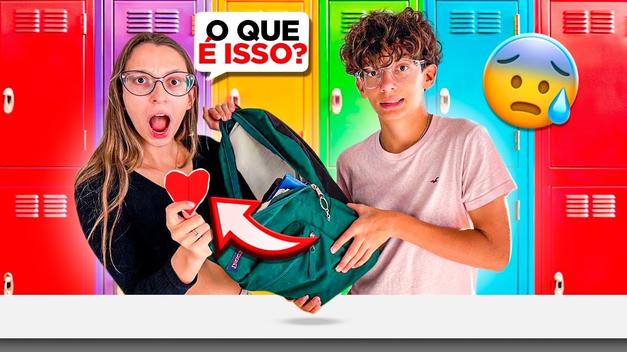 REAGI AO QUE SOBROU DO MATERIAL ESCOLAR DO MEU IRMÃO - TINHA CARTINHA DE AMOR ❤️