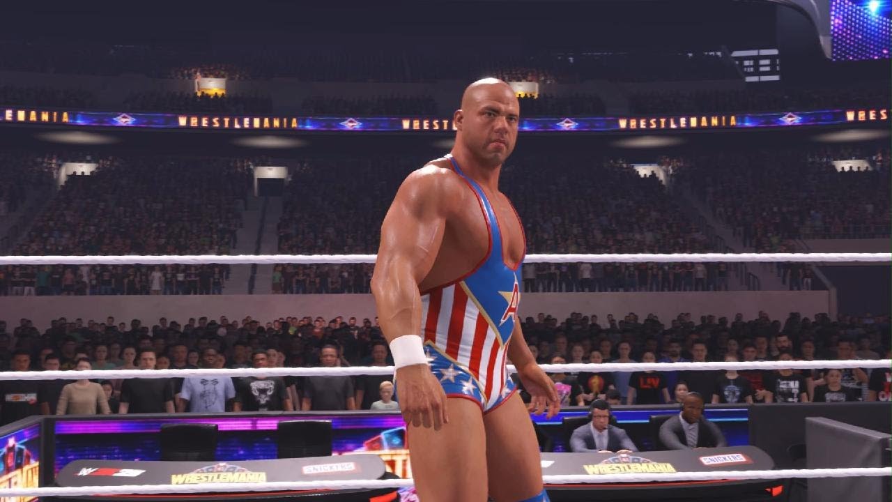WWE 2K25 Kurt Angle vs LA Knight