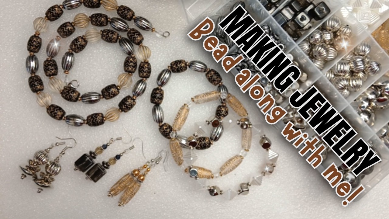 Making Elastic Bracelets, Earrings & a Necklace with my New Chunky Bead Haul
