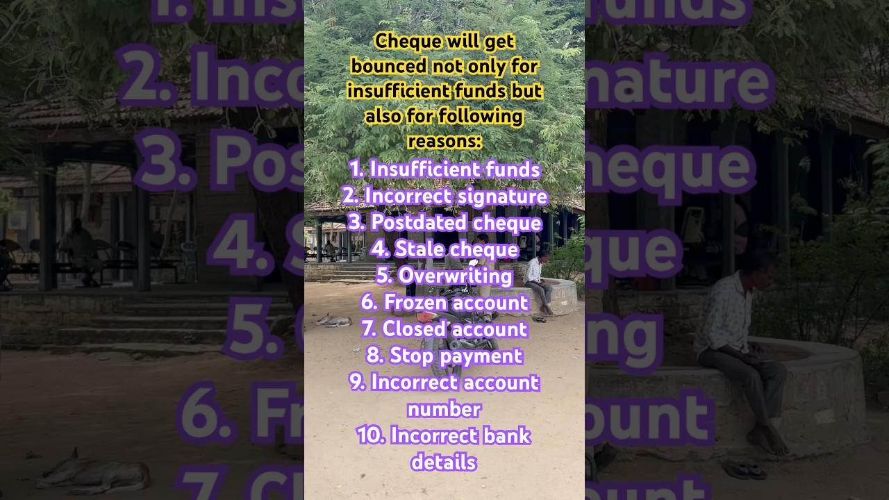 Reasons for cheque bounce. 