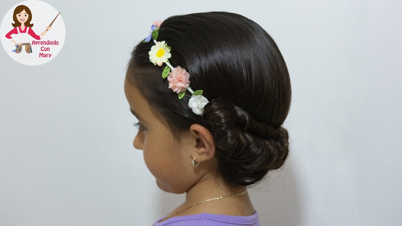 PEINADO CON DIADEMA DE FLORES - FÁCIL Y RAPIDO