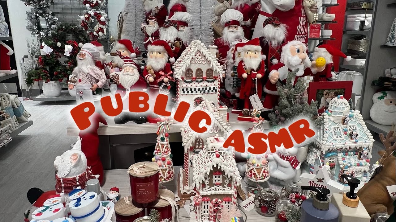 PUBLIC ASMR At Tjmaxx ☃️| Tapping and Scratching On Christmas🎄 decorations( lots of camera tapping)