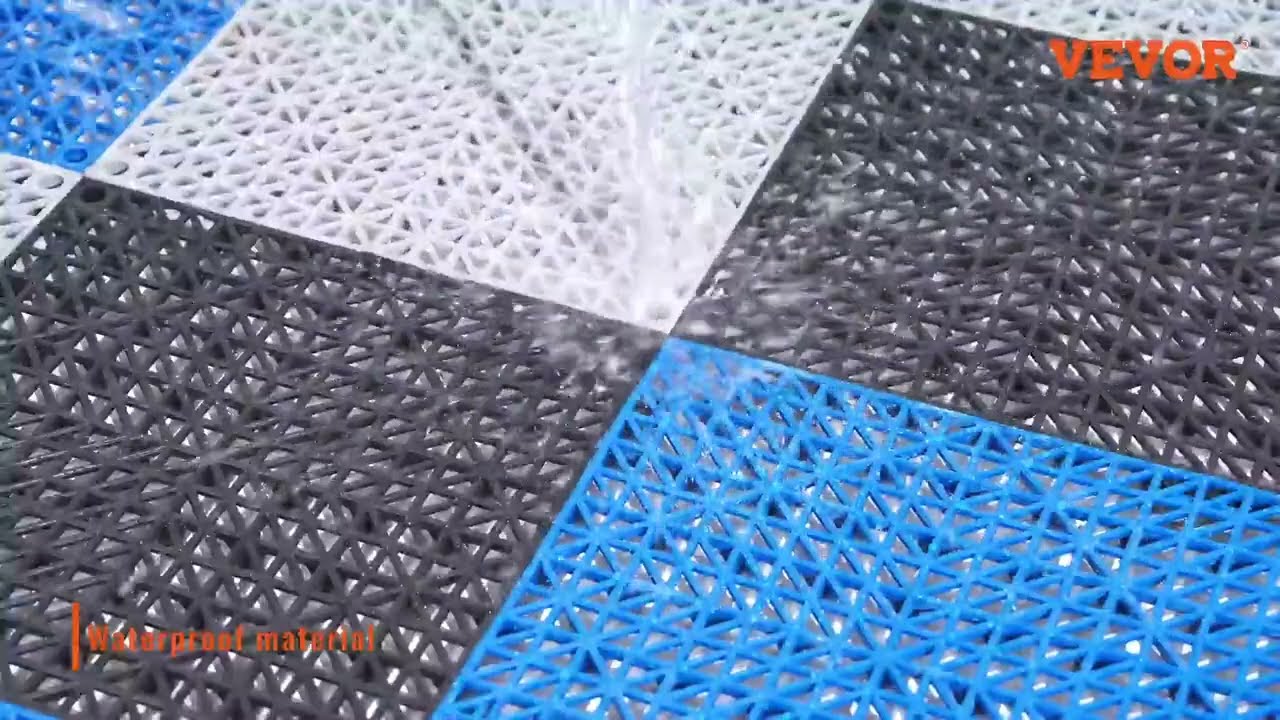 VEVOR Interlocking Drainage Mats - Non-Slip PVC Tiles for Wet Areas (12 Pack)