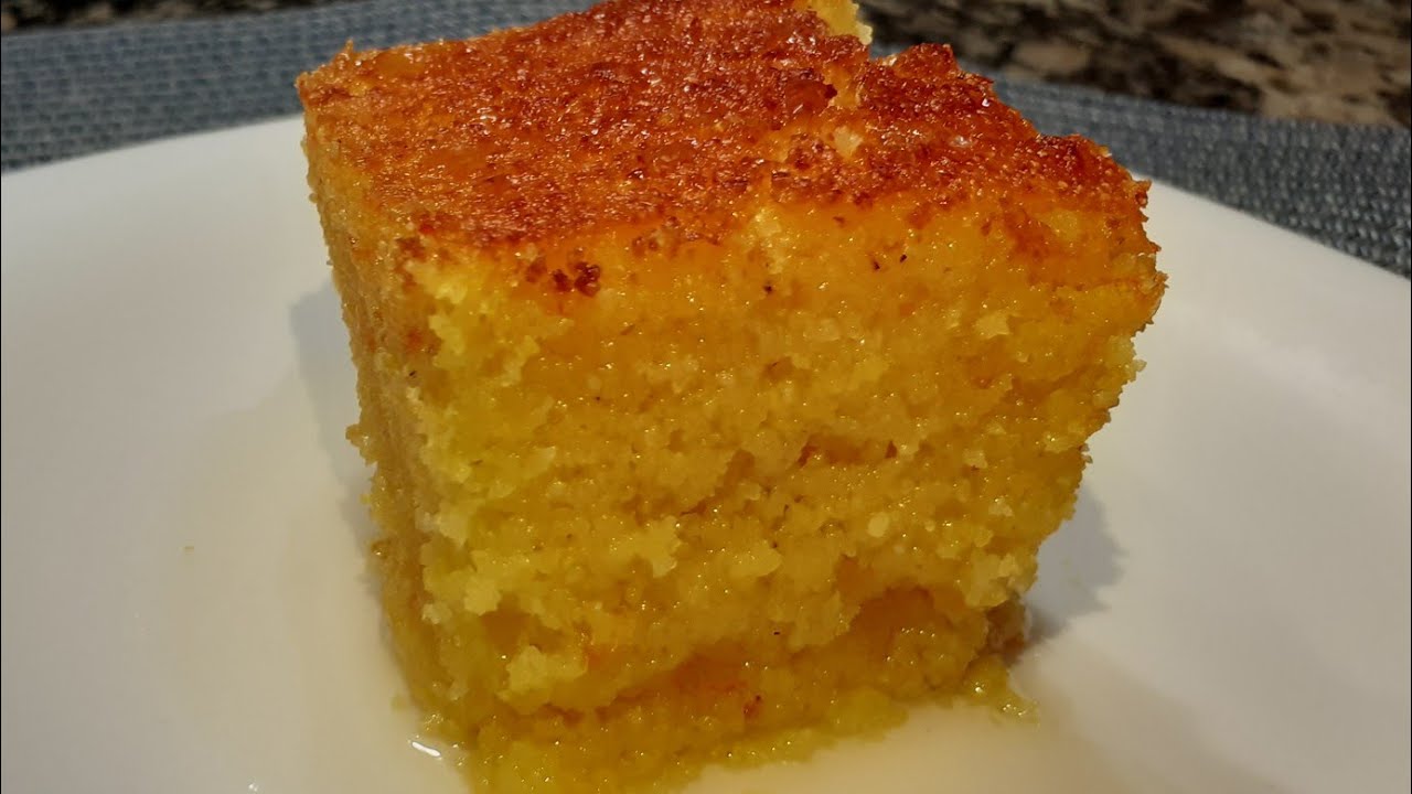 Gâteau à la semoule de maïs parfumé à l'orange (Besboussa sans gluten)