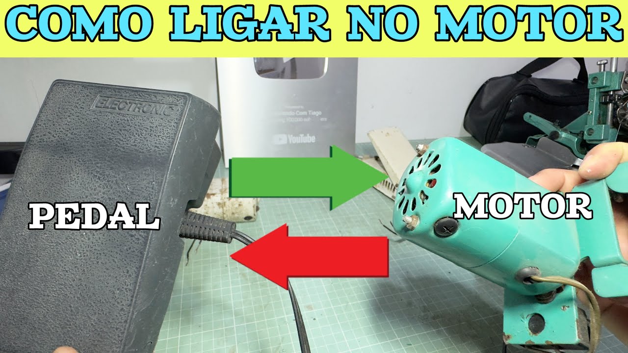 COMO LIGAR O MOTOR NO PEDAL DA MÁQUINA DE COSTURA ⭐ PEGA QUALQUER ACELERADOR DE MÁQUINA