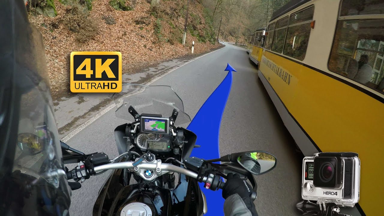 Fahrt durch die Sächsische Schweiz mit dem Motorrad im Winter
