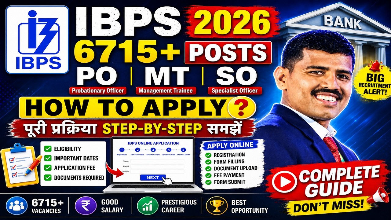 How to Apply for IBPS 6715+ 🔥 Vacancies 2026 | PO, MT & SO Step-by-Step Full Process #IBPS #bankjobs
