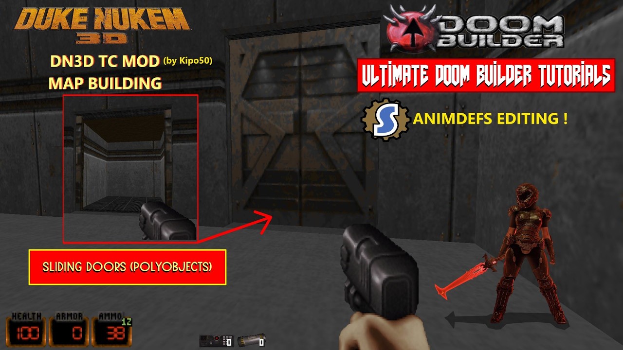 Ultimate Doom Builder: Duke Nukem 3D Mod - Sliding Doors (Polyobjects)