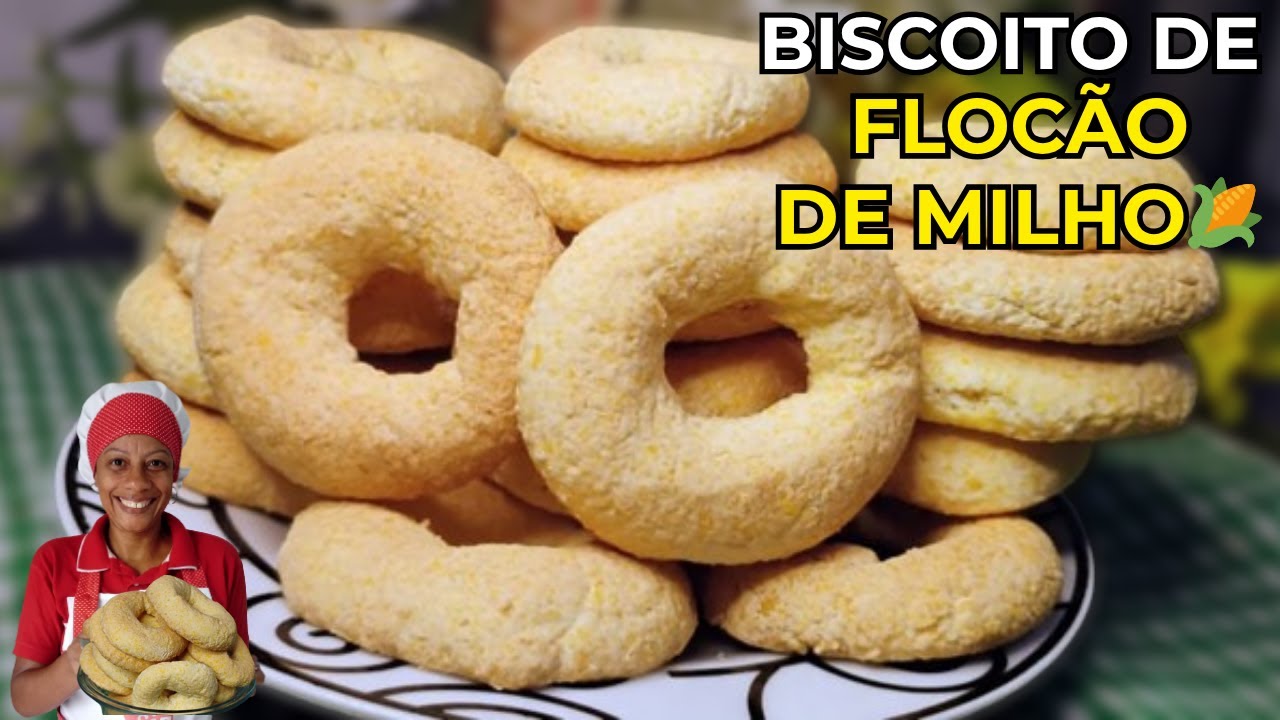 Biscoito de Flocão de Milho Fácil🌽Delicioso😋 Sem Glúten, Sem Lactose | Derrete na boca! #flocão