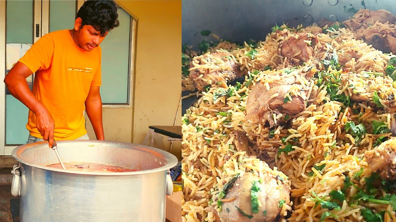 Making Of Chicken Dum Biryani @ Hai Family Restaurant Chirala || 15kg Spicy Biryani