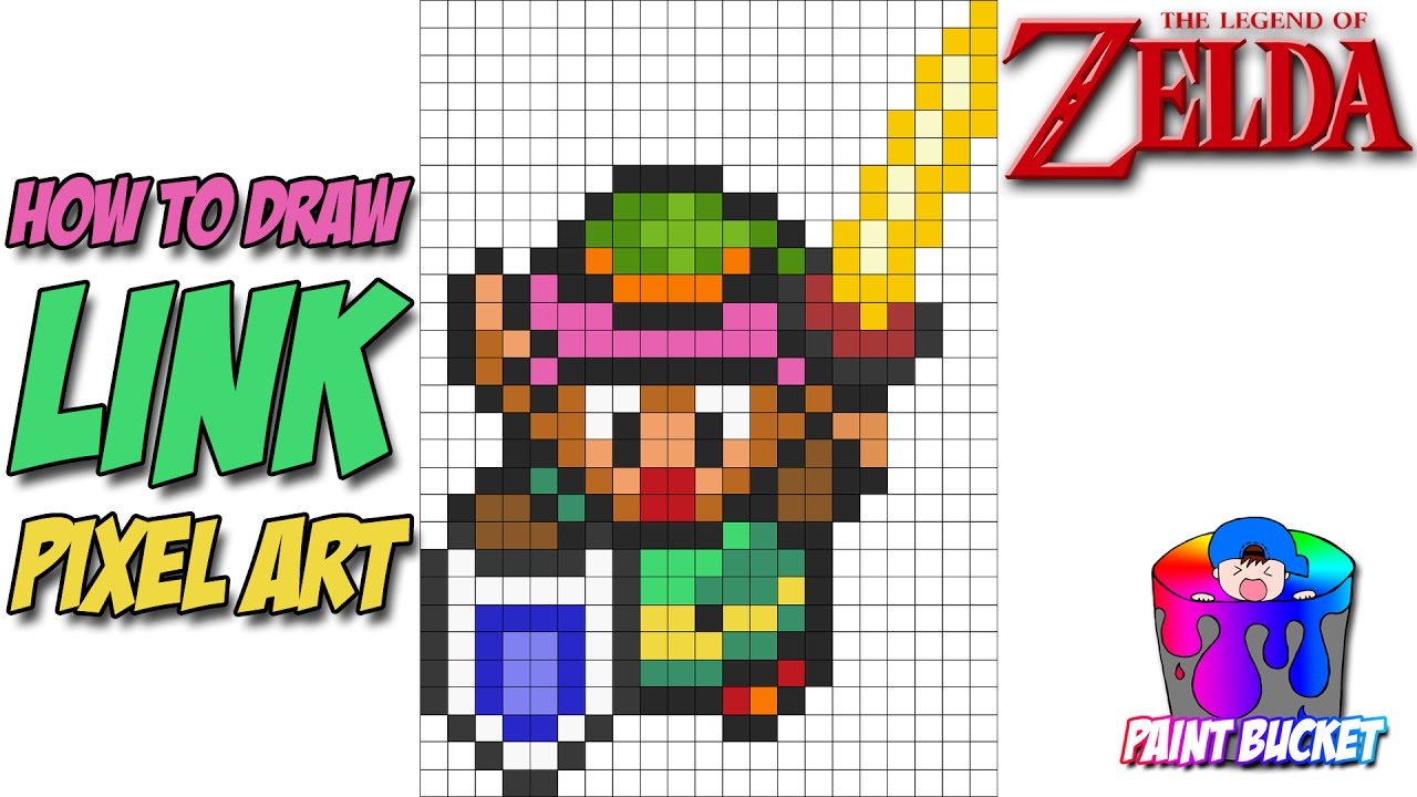 How to Draw Link  from The Legend of Zelda A Link to the Past - 16-Bit Pixel Art Tutorial