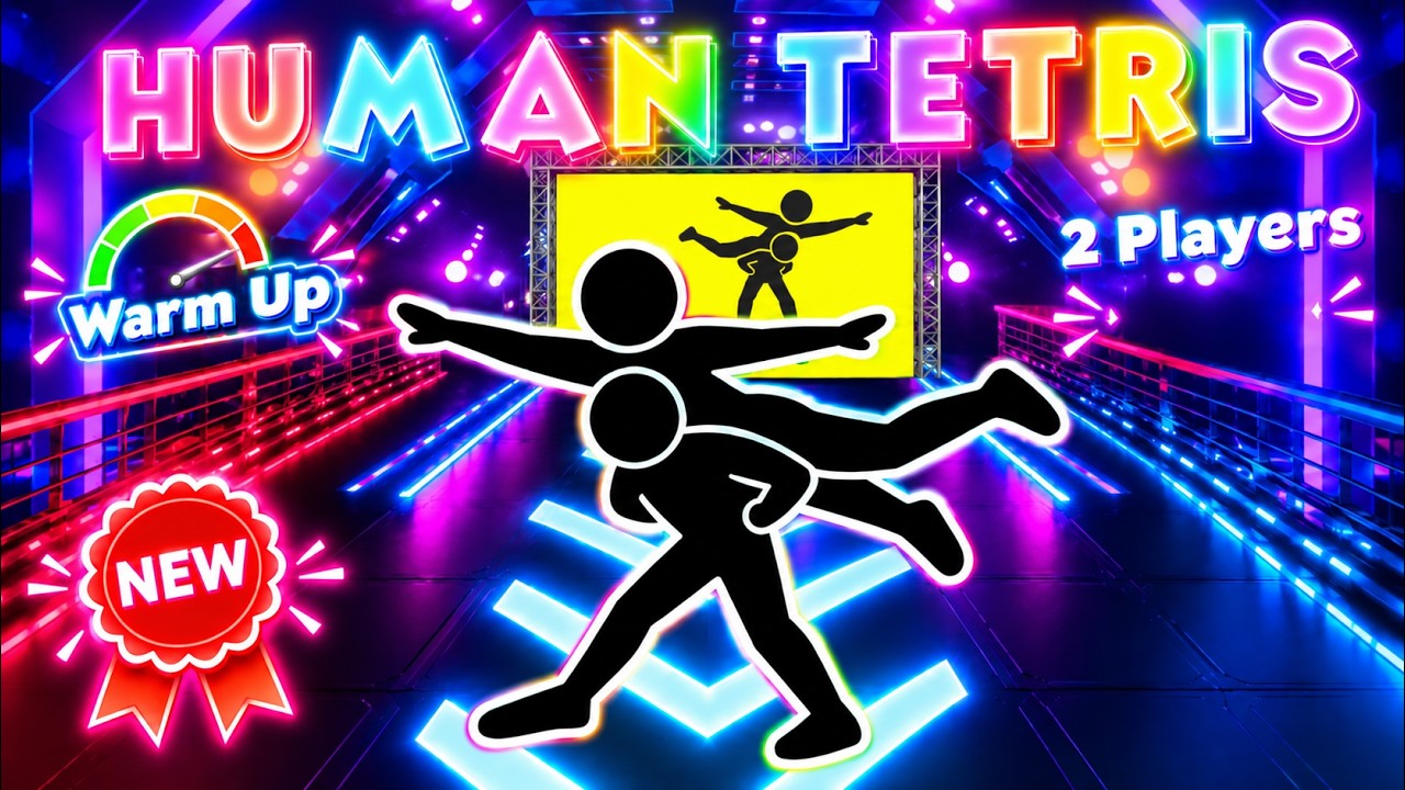 Can You Match This Human Tetris Pose? | 2 Player Challenge | Immersive Interactive Warm-up