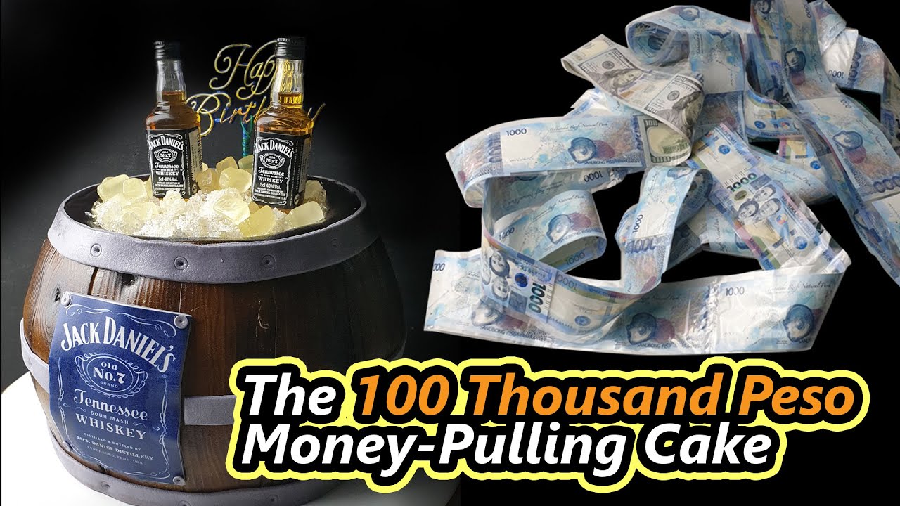 The 100 Thousand Peso Money-Pulling Cake | Jack Daniel`s Barrel Cake