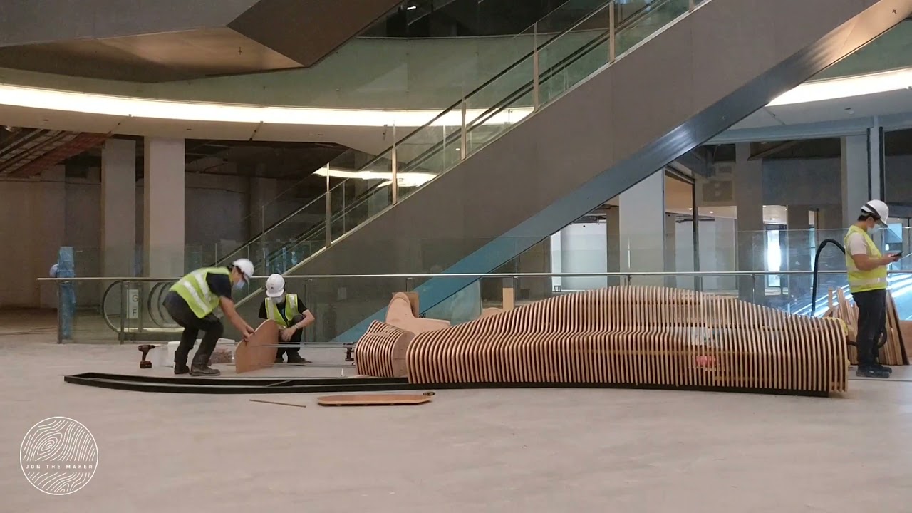Parametric Bench @ Kuala Lumpur, Malaysia - by Jon The Maker - (CNC Plywood Project) Time Lapse HD