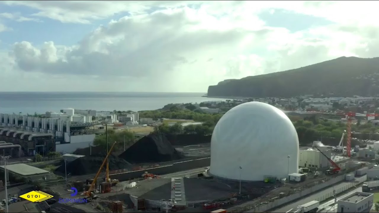 Timelapse I El&eacute;vation du premier d&ocirc;me de stockage biomasse de La R&eacute;union - Albioma