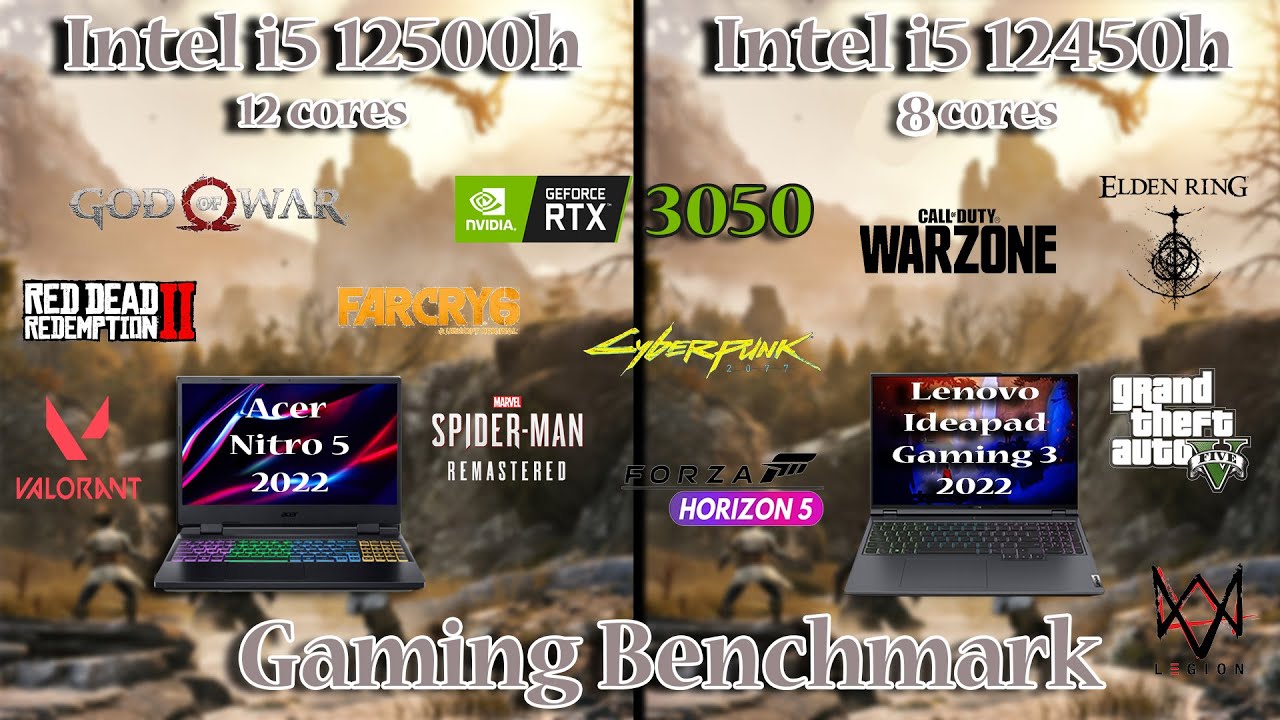 Intel i5 12500h vs 12450h Gaming Benchmark Test | #RTX3050 | #Dell vs #Lenovo |@StealthGamerSG