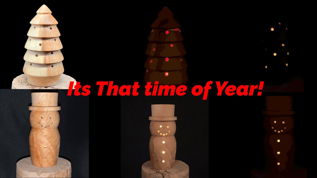 Turning Snowman and Tree Christmas decorations