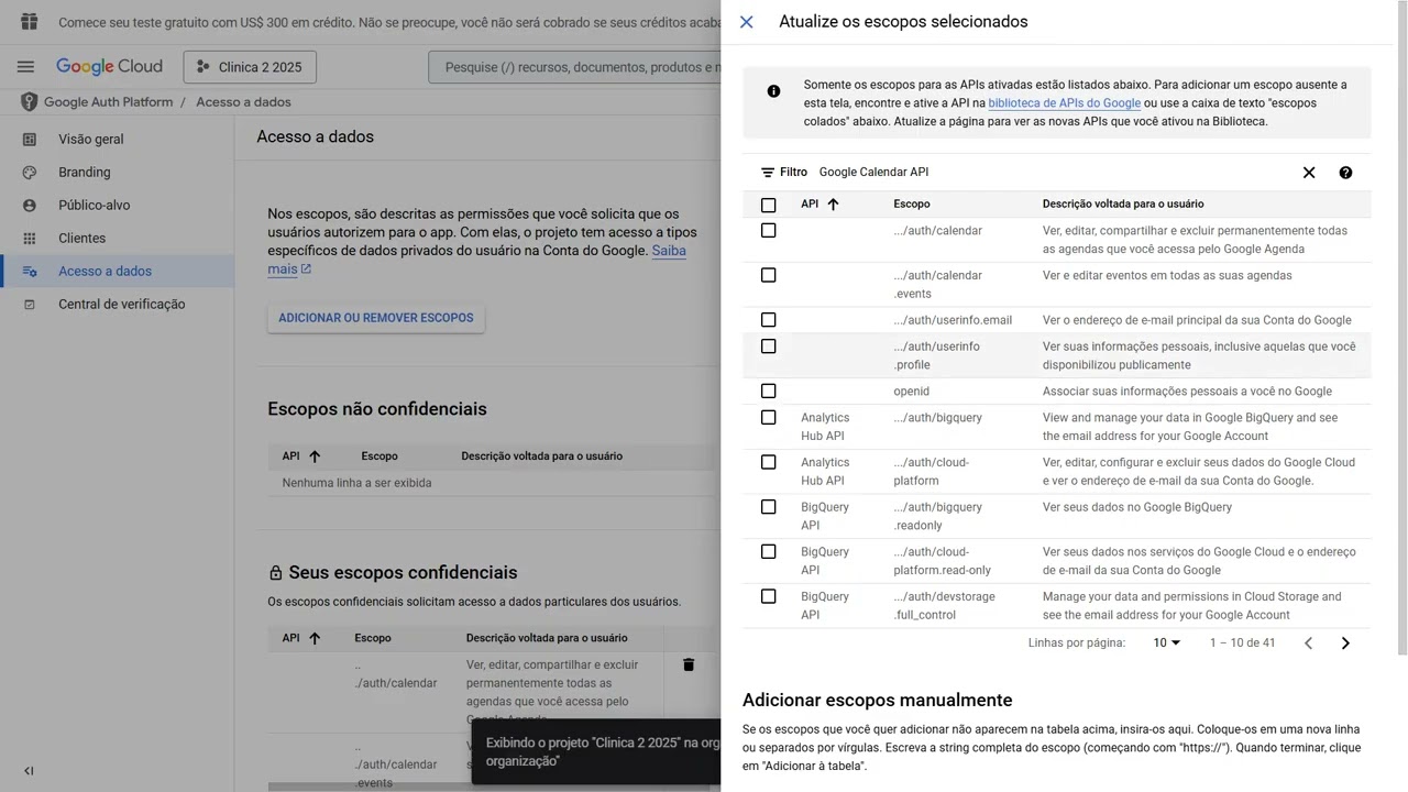 Clínicas - Google Agenda