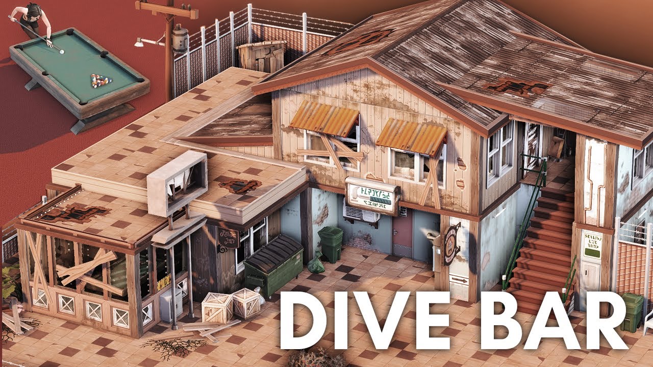 Sims 4 DIVE BAR with functional POOL TABLE & Apartment!