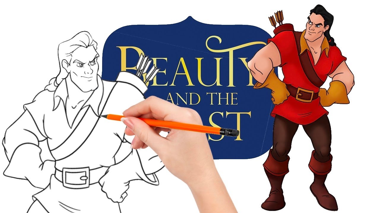 How to draw Gaston, a ruthless and traitorous villain - Beauty and the Beast