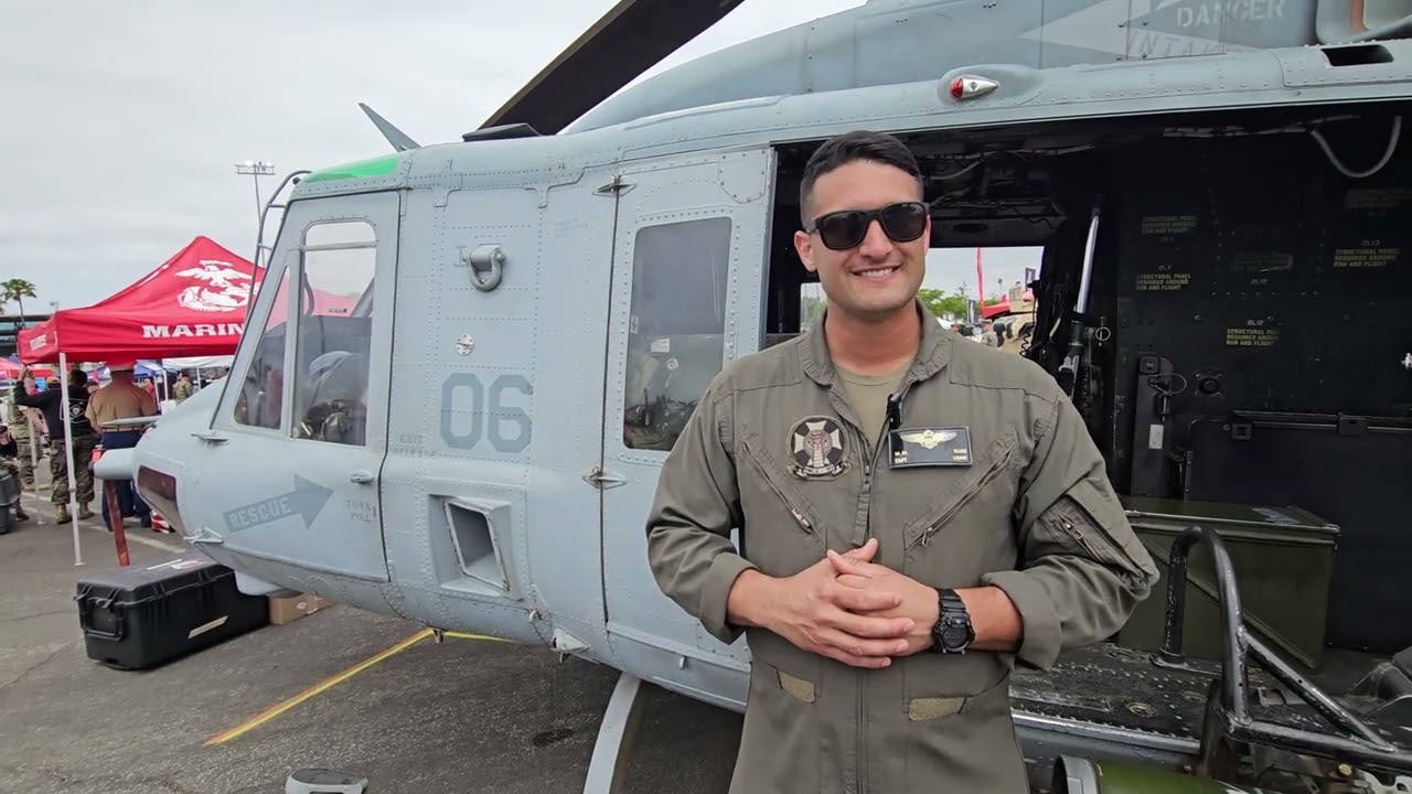 Interview: 2024 Los Angeles Fleet Week walkaround with U. S. Marine UH-1Y Huey pilot from HMLA-169