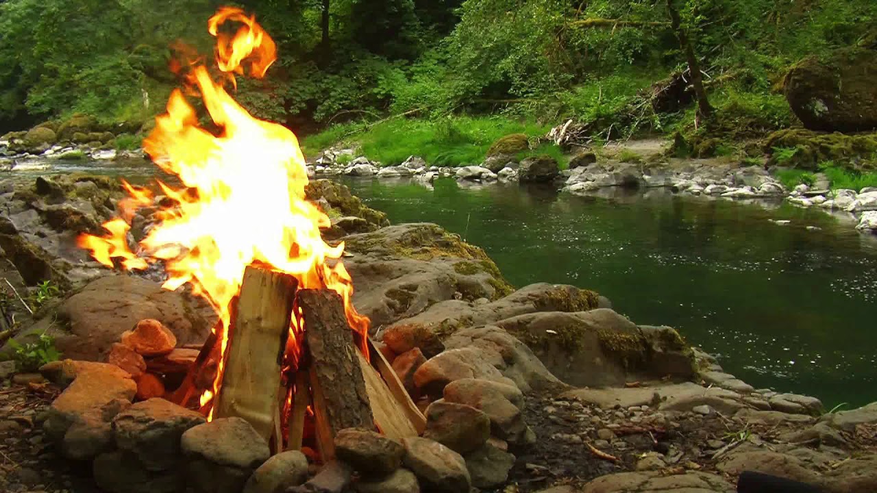 10 Hz Binaural Suono del fuoco da campeggio in riva al fiume