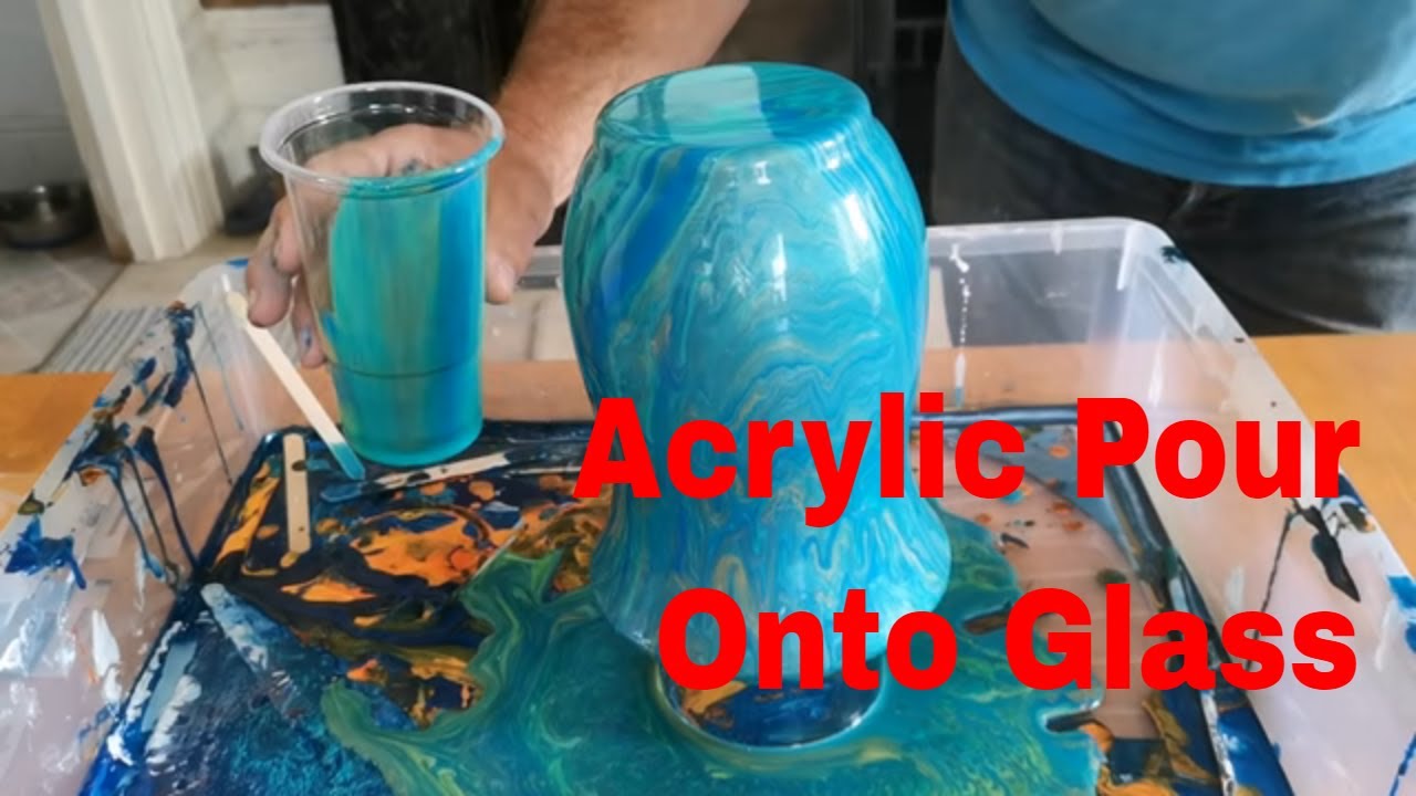 Acrylic Pour Over Glass Vase Beginners Tutorial