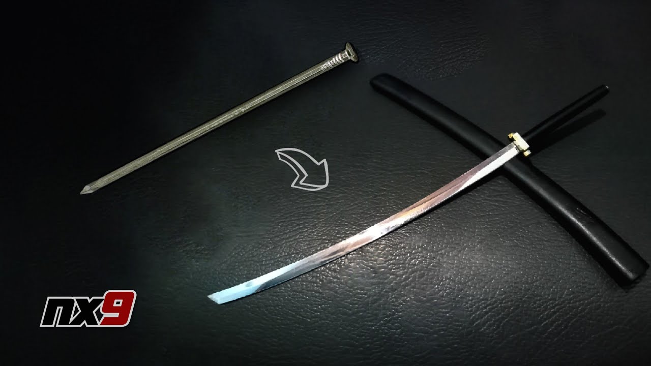 making mini sephiroth sword long katana from a nail