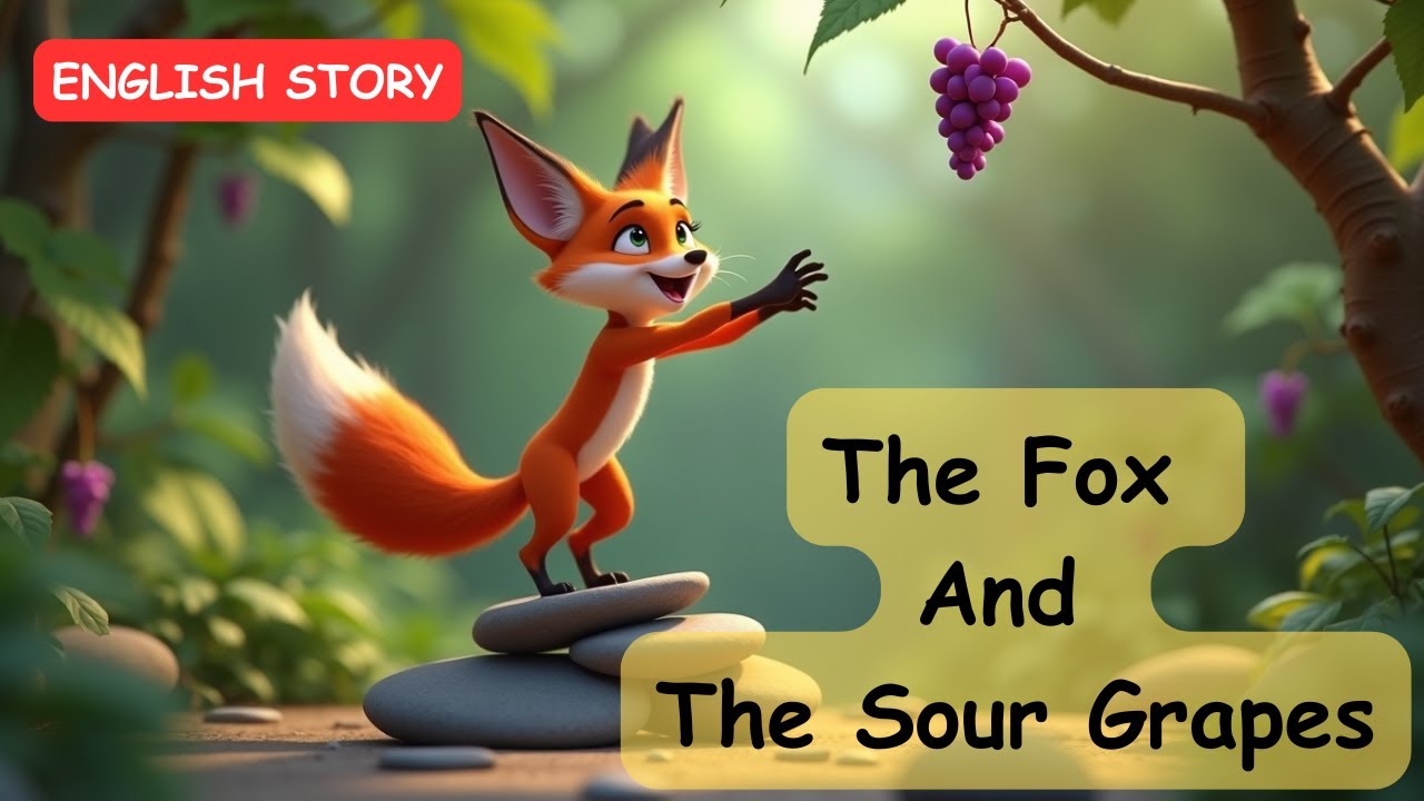 The Fox and The Sour Grapes | Aesop Animated English Moral Story for Kids | Short Story Lessons