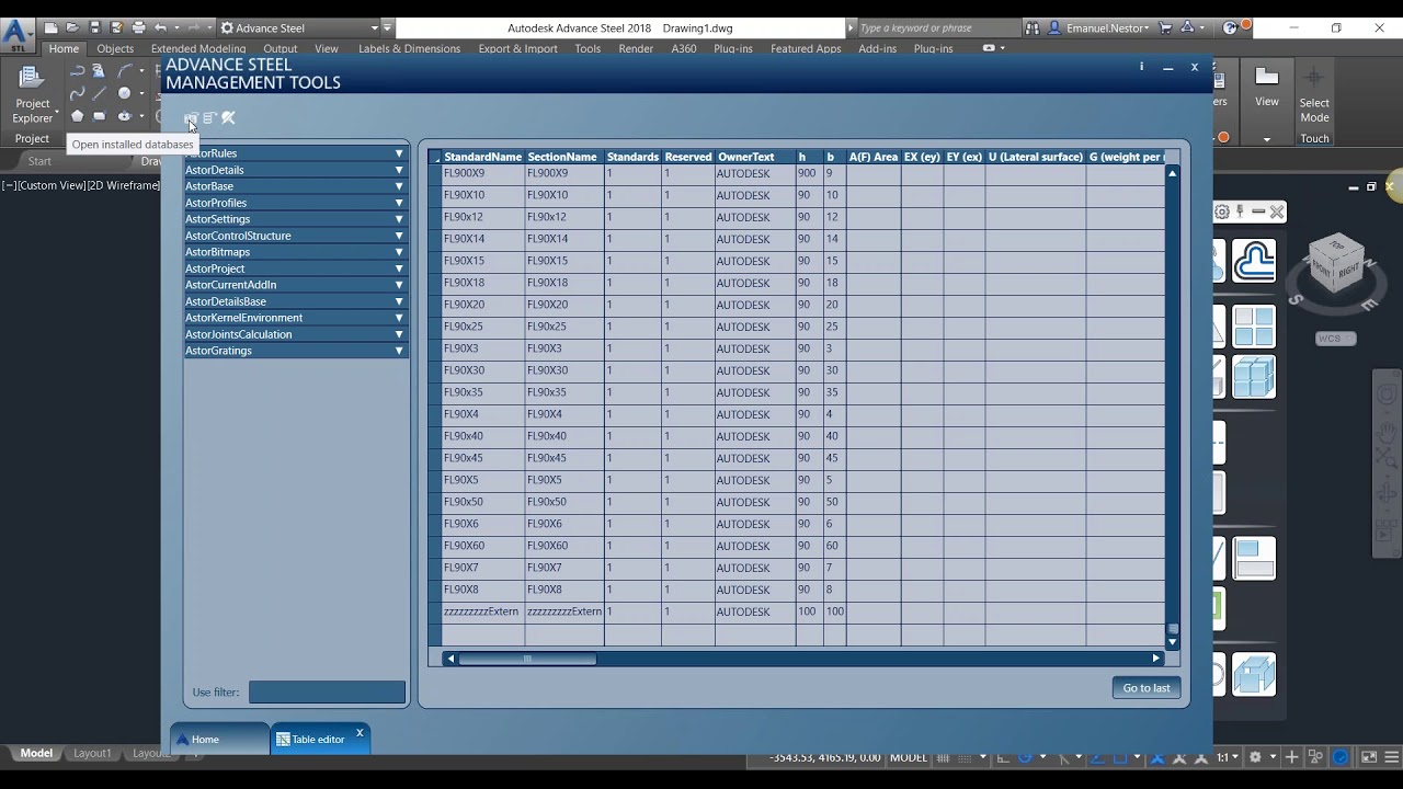 13.  Using SQL Server Management Studio to edit your Advance Steel 2018 Databases