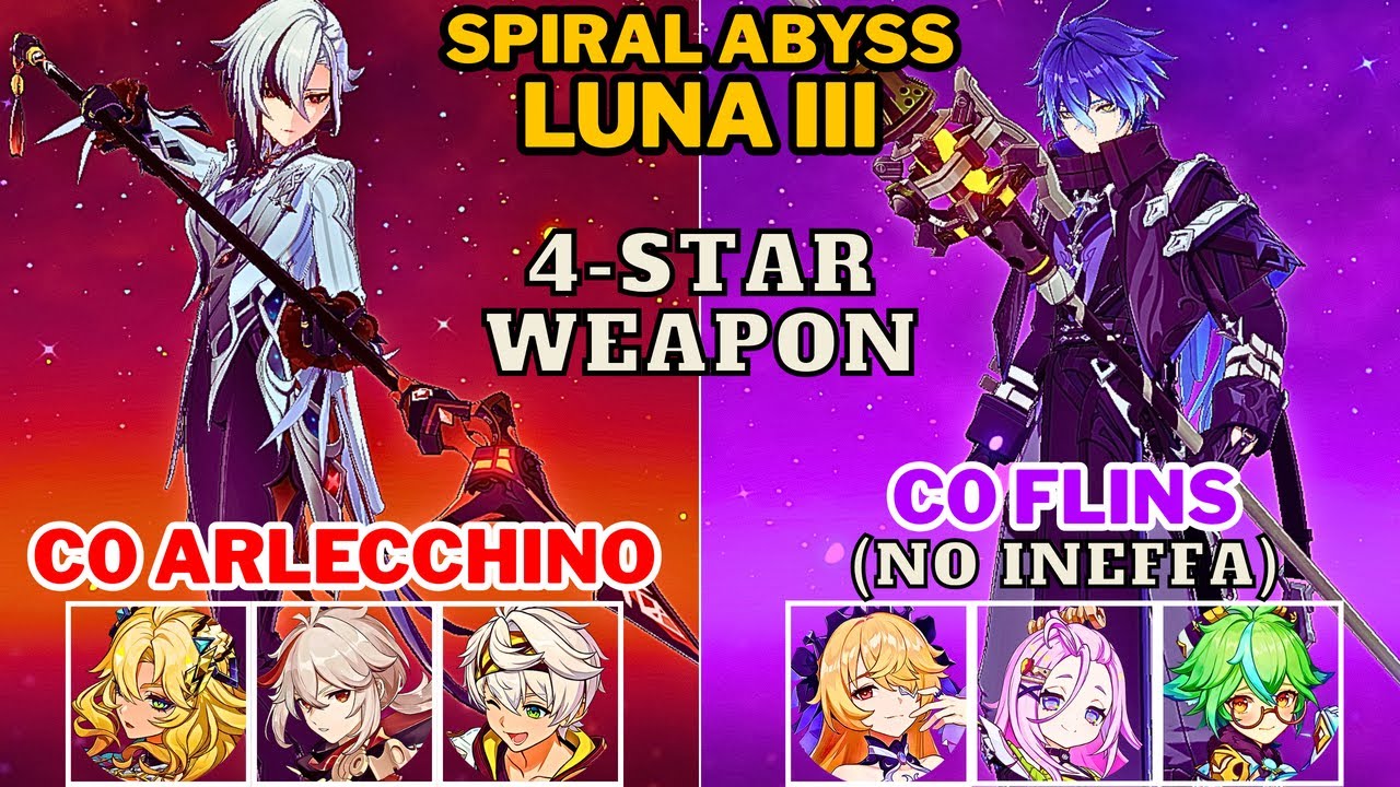 【Spiral Abyss 6.2/Luna III】C0 Arlecchino Hypercarry & C0 Flins Lunar-Charged (NO Ineffa)