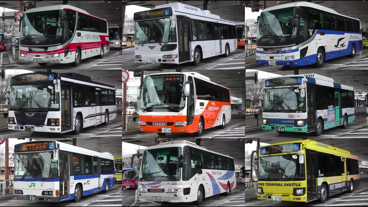 バスの行列を眺める＠成田空港バスターミナル